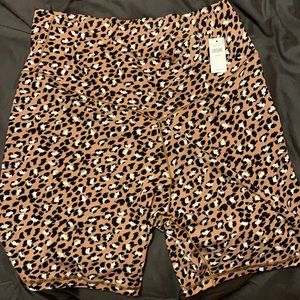 Aerie Biker Shorts Crossover Leopard XXL